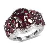 Premium Anthill Garnet And Moissanite Cluster Ring In Platinum Over Sterling Silver 4.65 Ctw 1 Premium Anthill Garnet And Moissanite Cluster Ring In Platinum Over Sterling Silver 4.65 Ctw -Jewelry store 7539497