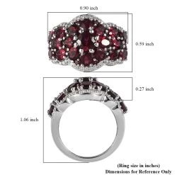 Premium Anthill Garnet And Moissanite Cluster Ring In Platinum Over Sterling Silver 4.65 Ctw -Jewelry store 7539497 5