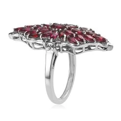 Premium Anthill Garnet Elongated Ring In Platinum Over Sterling Silver 2.60 Ctw -Jewelry store 7539548 3