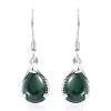 African Malachite Earrings In Platinum Over Sterling Silver 5.60 Ctw -Jewelry store 7540514