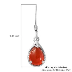 Carnelian Drop Earrings In Platinum Over Sterling Silver 3.85 Ctw -Jewelry store 7540533 6