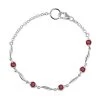 Mozambique Garnet Station Bracelet In Sterling Silver, 925 Sterling Silver Bracelet For Women (7.25 In) 1.10 Ctw