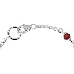 Mozambique Garnet Station Bracelet In Sterling Silver, 925 Sterling Silver Bracelet For Women (7.25 In) 1.10 Ctw -Jewelry store 7540581 5