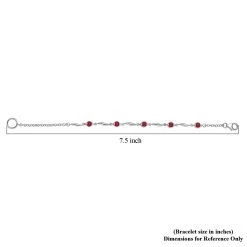 Mozambique Garnet Station Bracelet In Sterling Silver, 925 Sterling Silver Bracelet For Women (7.25 In) 1.10 Ctw -Jewelry store 7540581 6