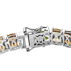 Multi-Tourmaline Double Row Bracelet In Platinum Over Sterling Silver (8.00 In) (19.65 G) 27.25 Ctw 11 Multi-Tourmaline Double Row Bracelet In Platinum Over Sterling Silver (8.00 In) (19.65 G) 27.25 Ctw -Jewelry store 7542498 4