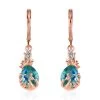 Karis Peacock Quartz (Triplet) And White Zircon Lever Back Earrings In 18K RG Plated 3.60 Ctw -Jewelry store 7543013