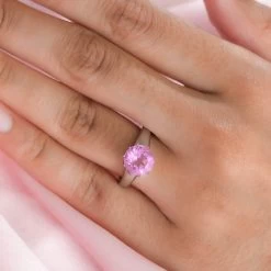 African Lilac Quartz Solitaire Ring Stainless Steel 3.15 Ctw 10 African Lilac Quartz Solitaire Ring Stainless Steel 3.15 Ctw -Jewelry store 7543109 2