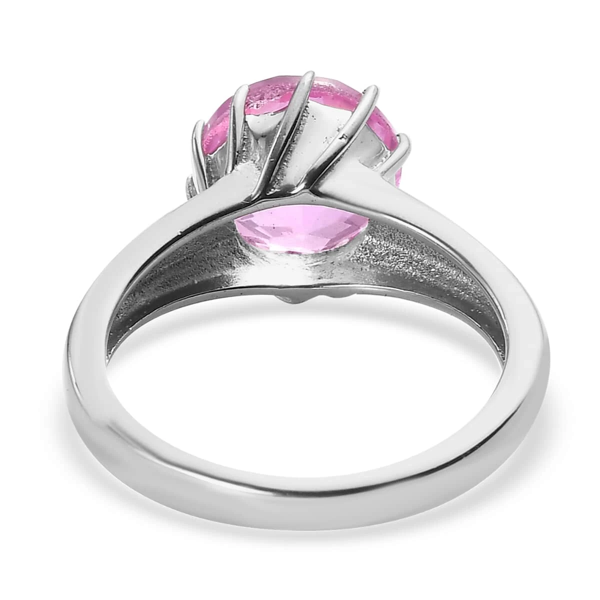 African Lilac Quartz Solitaire Ring Stainless Steel 3.15 Ctw 7 African Lilac Quartz Solitaire Ring Stainless Steel 3.15 Ctw - Image 5