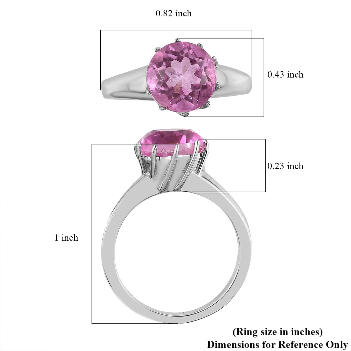 African Lilac Quartz Solitaire Ring Stainless Steel 3.15 Ctw 8 African Lilac Quartz Solitaire Ring Stainless Steel 3.15 Ctw - Image 6