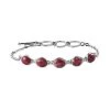 Norwegian Thulite Toggle Clasp Bracelet In Stainless Steel (6.50 In) 11.00 Ctw , Tarnish-Free, Waterproof, Sweat Proof Jewelry -Jewelry store 7543219