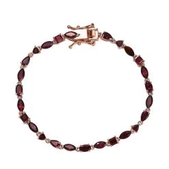 Premium Anthill Garnet Bracelet In Vermeil RG Over Sterling Silver (6.50 In) 6.85 Ctw