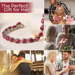 One Time Only Premium Norwegian Thulite, White Zircon Bracelet In Platinum Over Sterling Silver (6.50 In) 19.15 Ctw -Jewelry store 7543522 3