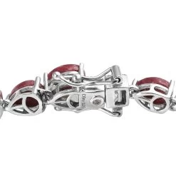 One Time Only Premium Norwegian Thulite, White Zircon Bracelet In Platinum Over Sterling Silver (6.50 In) 19.15 Ctw -Jewelry store 7543522 4