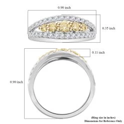 14K White Gold Natural White And Yellow Diamond SI Ring 1.00 Ctw (Del. In 15-20 Days) -Jewelry store 7543679 5