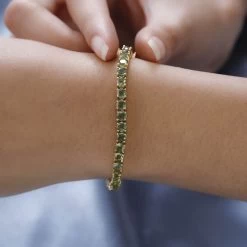 One Time Only Green Apatite Bracelet In Vermeil YG Over Sterling Silver (6.50 In) 10.40 Ctw -Jewelry store 7544080 2