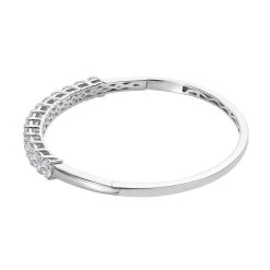 Moissanite Bangle Bracelet In Platinum Over Sterling Silver (7.25 In) 5.60 Ctw -Jewelry store 7544545 3 1