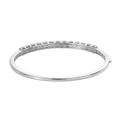 Moissanite Bangle Bracelet In Platinum Over Sterling Silver (7.25 In) 5.60 Ctw -Jewelry store 7544545 4 1