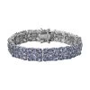 Tanzanite And White Zircon Bracelet In Platinum Over Sterling Silver (7.25 In) 30.50 Ctw -Jewelry store 7544583