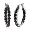 Elite Shungite Hoop Earrings In Stainless Steel 4.15 Ctw , Tarnish-Free, Waterproof, Sweat Proof Jewelry -Jewelry store 7546366