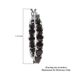 Elite Shungite Hoop Earrings In Stainless Steel 4.15 Ctw , Tarnish-Free, Waterproof, Sweat Proof Jewelry -Jewelry store 7546366 4