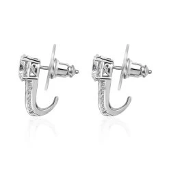 120 Facets Moissanite And Niassa Ruby (FF) J-Hoop Earrings In Platinum Over Sterling Silver 3.00 Ctw 14 120 Facets Moissanite And Niassa Ruby (FF) J-Hoop Earrings In Platinum Over Sterling Silver 3.00 Ctw -Jewelry store 7547231 5