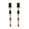 Mixed Gemstones And Shapes Dangle Earrings In Vermeil Yellow Gold Over Sterling Silver 2.35 Ctw -Jewelry store 7547237