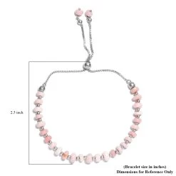 Pink Opal Beaded Bolo Bracelet In Sterling Silver 25.00 Ctw -Jewelry store 7547518 4