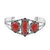 Santa Fe Style Plum Coral Cuff Bracelet In Sterling Silver (6.50 In) 22.50 Ctw 2 Santa Fe Style Plum Coral Cuff Bracelet In Sterling Silver (6.50 In) 22.50 Ctw -Jewelry store 7547740
