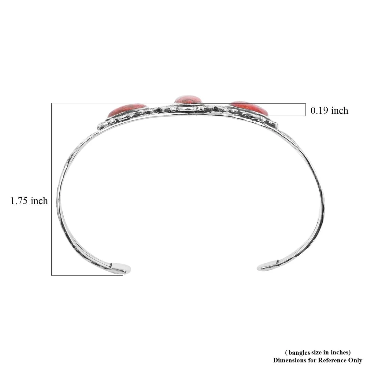 Santa Fe Style Plum Coral Cuff Bracelet In Sterling Silver (6.50 In) 22.50 Ctw 6 Santa Fe Style Plum Coral Cuff Bracelet In Sterling Silver (6.50 In) 22.50 Ctw - Image 4