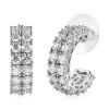 Moissanite Half Hoop Earrings In Platinum Over Sterling Silver 4.90 Ctw -Jewelry store 7547792