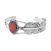 Santa Fe Style Plum Coral Cuff Bracelet In Sterling Silver (6.50 In) 7.00 Ctw 2 Santa Fe Style Plum Coral Cuff Bracelet In Sterling Silver (6.50 In) 7.00 Ctw -Jewelry store 7548013