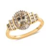 AAA Turkizite And Diamond Halo Ring In Vermeil Yellow Gold Over Sterling Silver 0.85 Ctw