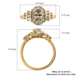 AAA Turkizite And Diamond Halo Ring In Vermeil Yellow Gold Over Sterling Silver 0.85 Ctw -Jewelry store 7548289 5