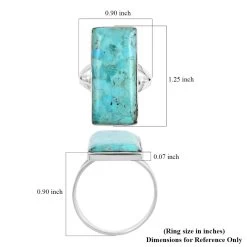 Santa Fe Style Kingman Turquoise Ring In Sterling Silver 10.50 Ctw -Jewelry store 7548390 4