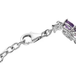 African Amethyst Adjustable Bracelet In Platinum Over Sterling Silver (6.50-8.0In) 17.10 Ctw -Jewelry store 7548713 3