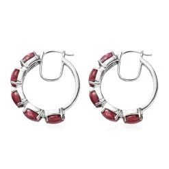 Karis Norwegian Thulite Hoop Earrings In Platinum Bond 12.25 Ctw 8 Karis Norwegian Thulite Hoop Earrings In Platinum Bond 12.25 Ctw -Jewelry store 7548749 3