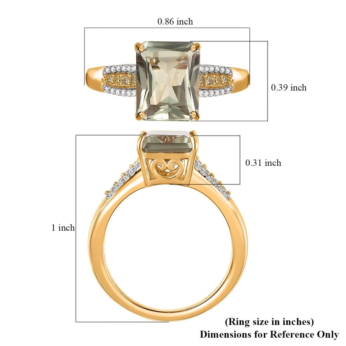 Iliana 18K Yellow Gold Radiant Cut AAA Turkizite, SI Natural Yellow And White Diamond Ring 4.15 Grams 4.10 Ctw 8 Iliana 18K Yellow Gold Radiant Cut AAA Turkizite, SI Natural Yellow And White Diamond Ring 4.15 Grams 4.10 Ctw - Image 6