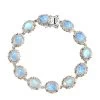 Premium Rainbow Moonstone Bracelet In Vermeil Yellow Gold And Platinum Over Sterling Silver (7.25 In) 21.85 Ctw 2 Premium Rainbow Moonstone Bracelet In Vermeil Yellow Gold And Platinum Over Sterling Silver (7.25 In) 21.85 Ctw -Jewelry store 7550067