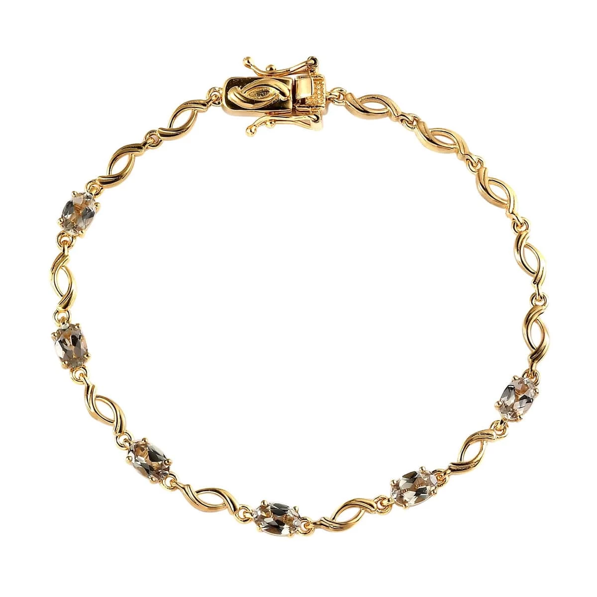 AAA Turkizite Bracelet In Vermeil Yellow Gold Over Sterling Silver (7.25 In) 2.85 Ctw 3 AAA Turkizite Bracelet In Vermeil Yellow Gold Over Sterling Silver (7.25 In) 2.85 Ctw