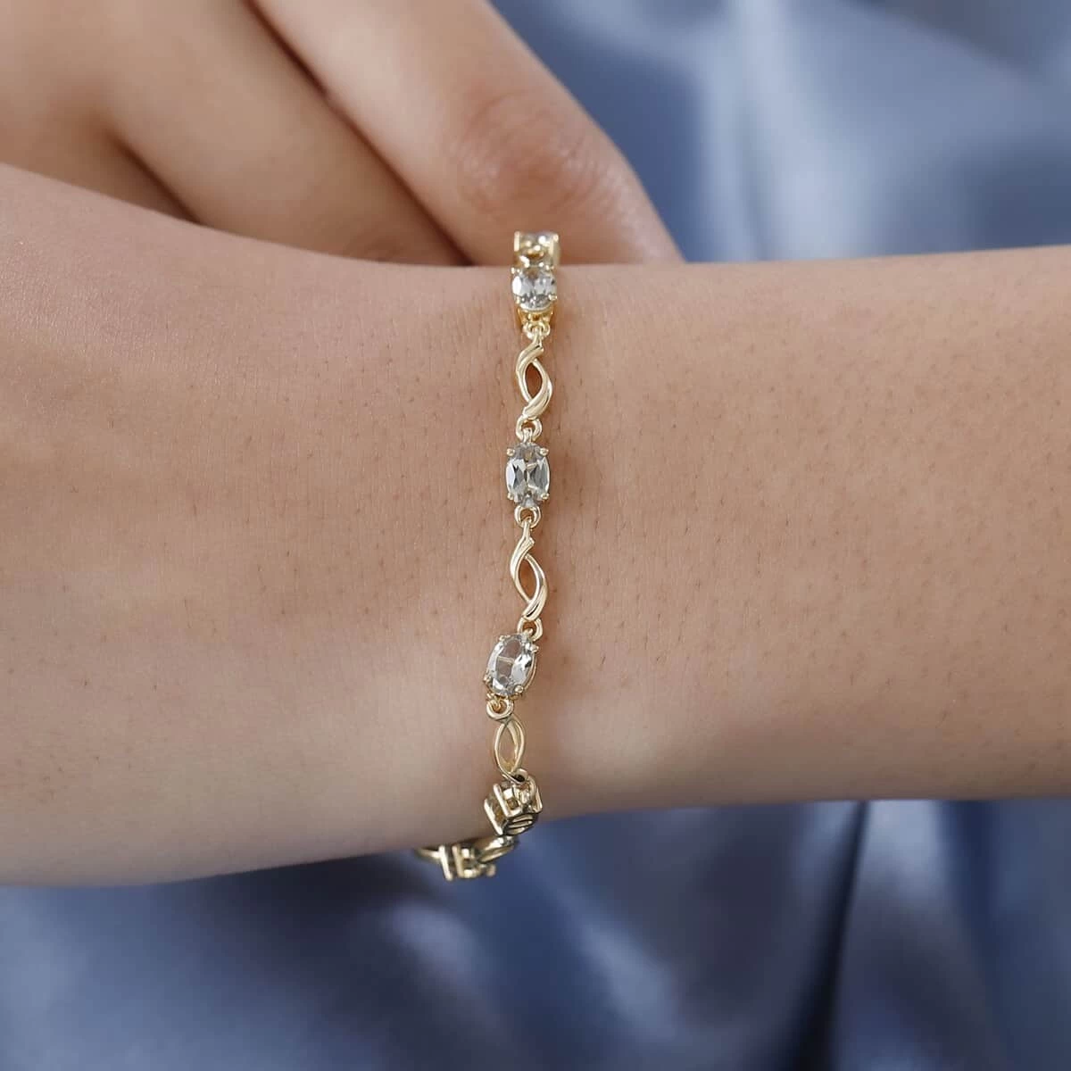 AAA Turkizite Bracelet In Vermeil Yellow Gold Over Sterling Silver (7.25 In) 2.85 Ctw 5 AAA Turkizite Bracelet In Vermeil Yellow Gold Over Sterling Silver (7.25 In) 2.85 Ctw - Image 3