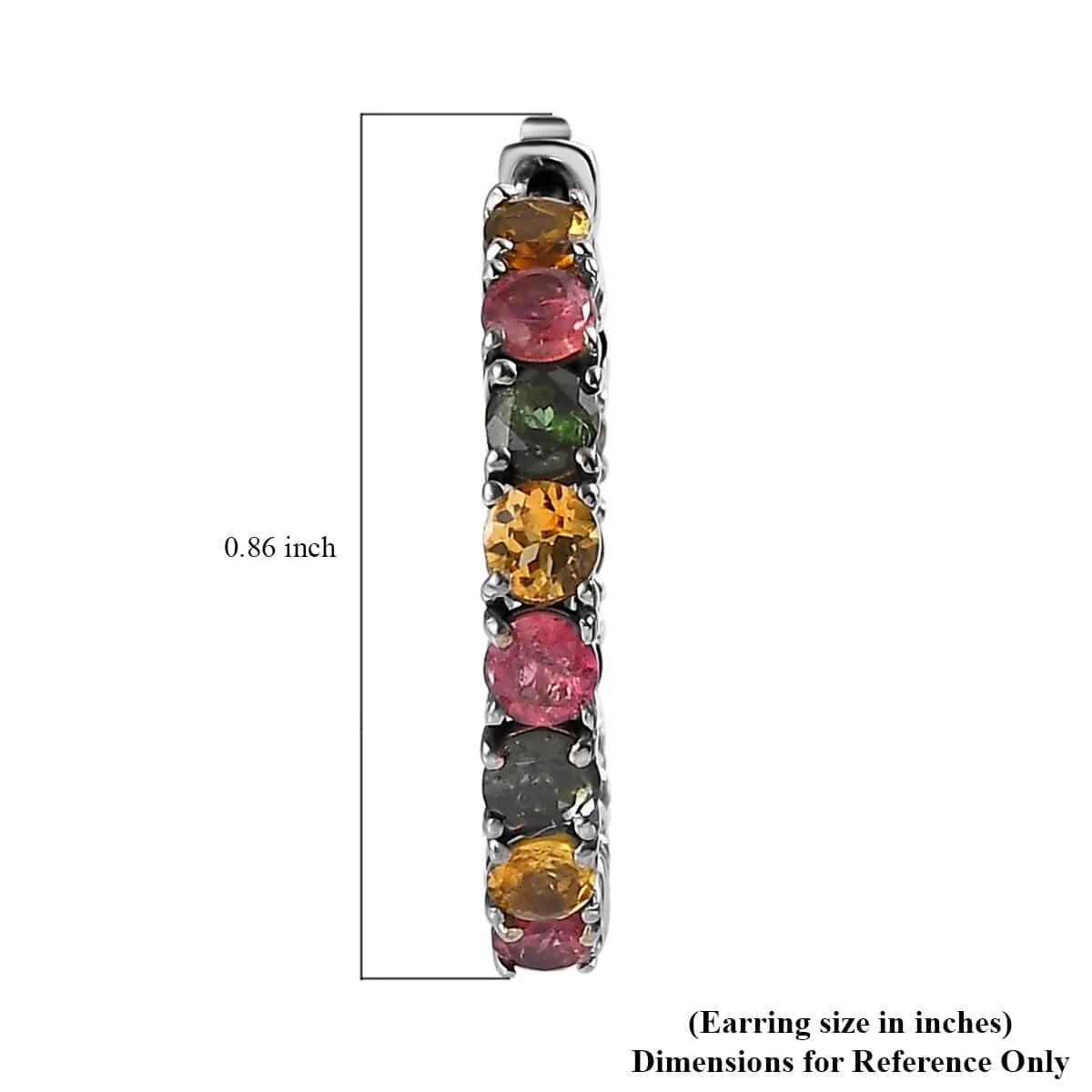 Multi-Tourmaline Inside Out Hoop Earrings In Platinum Over Sterling Silver 5.75 Ctw 7 Multi-Tourmaline Inside Out Hoop Earrings In Platinum Over Sterling Silver 5.75 Ctw - Image 5