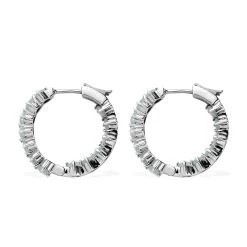 Tanzanite Inside Out Hoop Earrings In Platinum Over Sterling Silver 4.00 Ctw -Jewelry store 7551068 3