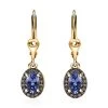 Tanzanite And Natural Champagne Diamond Lever Back Earrings In Vermeil Yellow Gold Over Sterling Silver 1.20 Ctw -Jewelry store 7551511