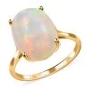 Luxoro 10K Yellow Gold AAA Ethiopian Welo Opal Solitaire Ring 6.85 Ctw -Jewelry store 7551571