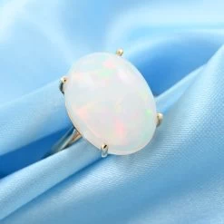 Luxoro 10K Yellow Gold AAA Ethiopian Welo Opal Solitaire Ring 6.85 Ctw -Jewelry store 7551571 1