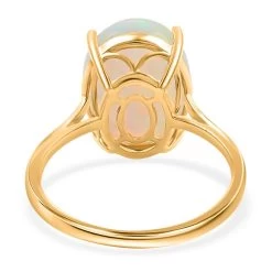 Luxoro 10K Yellow Gold AAA Ethiopian Welo Opal Solitaire Ring 6.85 Ctw -Jewelry store 7551571 4
