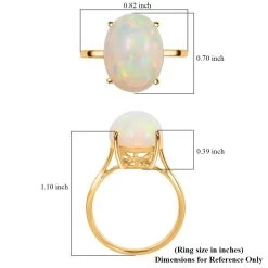 Luxoro 10K Yellow Gold AAA Ethiopian Welo Opal Solitaire Ring 6.85 Ctw -Jewelry store 7551571 5
