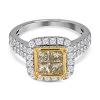 18K Yellow And White Gold Natural Yellow & White Diamond VS-I2 Ring 5.65 Grams 2.25 Ctw -Jewelry store 7551573