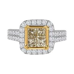 18K Yellow And White Gold Natural Yellow & White Diamond VS-I2 Ring 5.65 Grams 2.25 Ctw 12 18K Yellow And White Gold Natural Yellow & White Diamond VS-I2 Ring 5.65 Grams 2.25 Ctw -Jewelry store 7551573 4