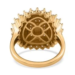 Moissanite Initial U Ring In Vermeil YG Over Sterling Silver 0.70 Ctw 12 Moissanite Initial U Ring In Vermeil YG Over Sterling Silver 0.70 Ctw -Jewelry store 7552088 4